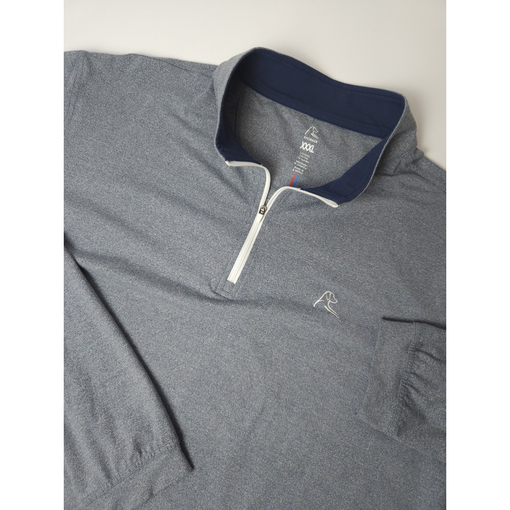 Rhoback Men's Long Sleeve Quarter Zip Pullover Blue 3XL